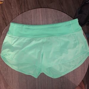 green lululemon speed shorts